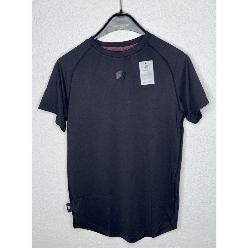 BXAV Shirt Mens Small Black BXACTIV Athletic  Gym Tech Wear Crewneck NEW 1A